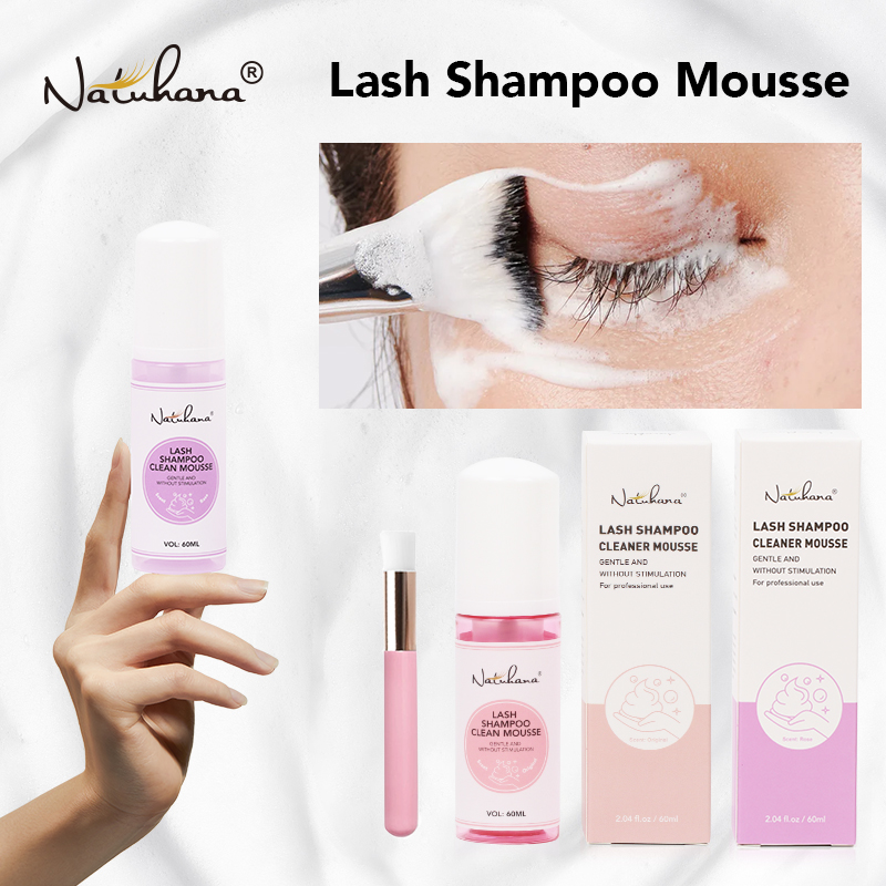 Eyelash Extension Wash Kit - Natuhana 60ml Eyelash Extension Shampoo Mousse