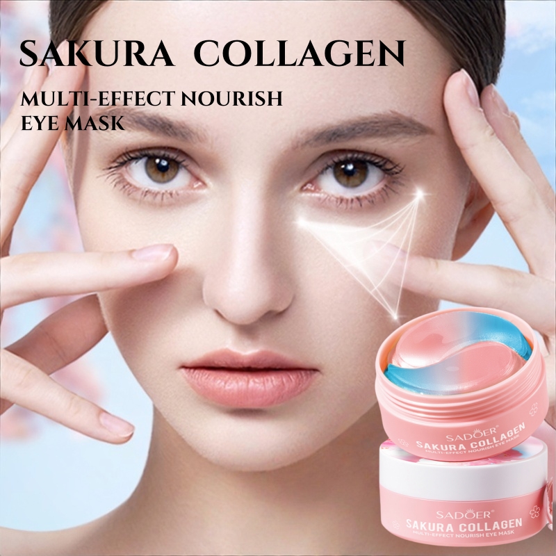 Eye Pad Collagen - 60Pcs Sakura Collagen Multi-Effect Nourishing Eye