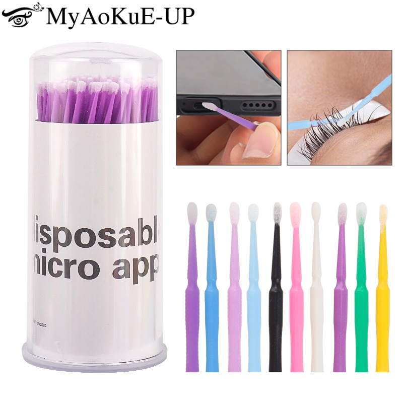 100pcs Disposable Eyelash Brus - Micro Brush Applicator review and price