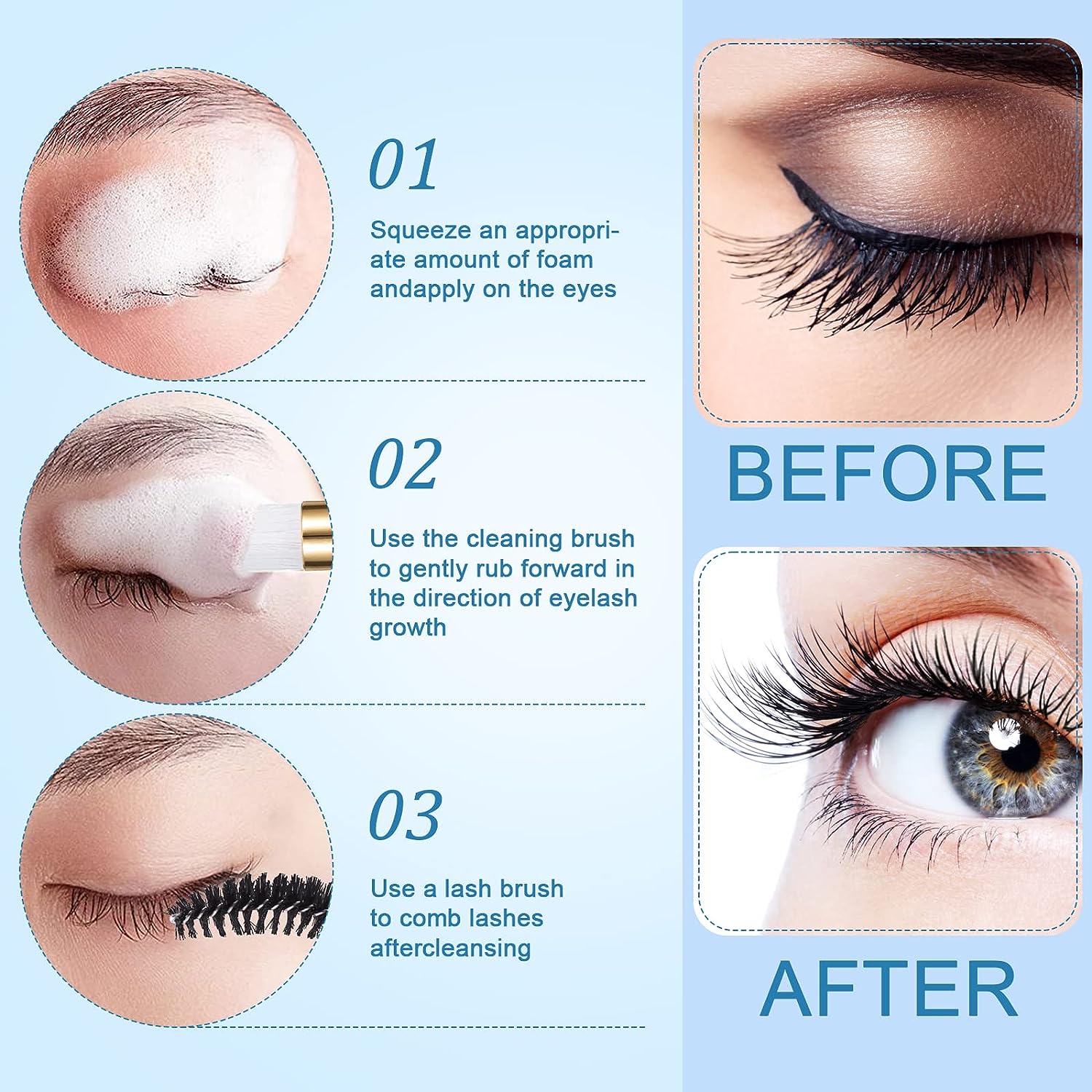 Eyelash Cleaning Set Lash Sham - Eyelash Extension Wash Kit review and price